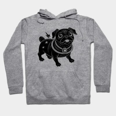 The Pug from the Nebula black Hoodie by fadialyaldani