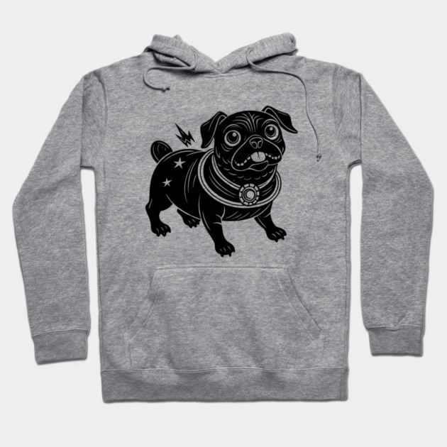 The Pug from the Nebula black Hoodie by fadialyaldani