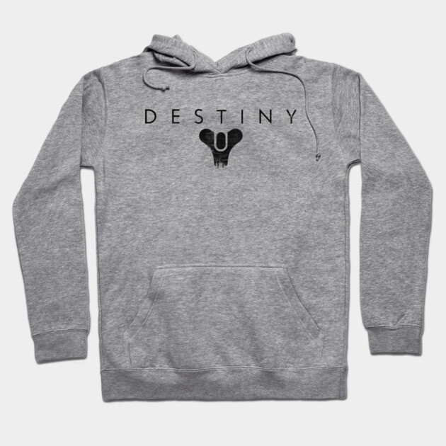 Gray cotton hoodie with "Destiny" graphic print, casual style, perfect for everyday wear and comfort.