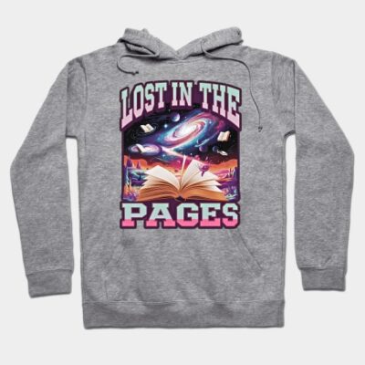Lost in the Pages Galaxy Bookworm Fantasy Hoodie by TaansCreation