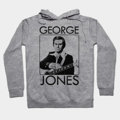 Gray hoodie featuring vintage musician graphic and bold text, perfect for casual wear and music fans.