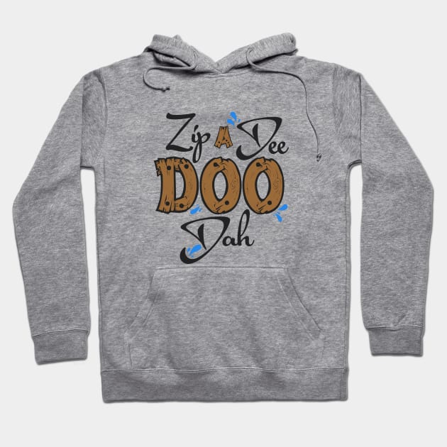 Gray hoodie with "Zip A Dee Doo Dah" text, casual style, cotton blend, suitable for everyday wear.