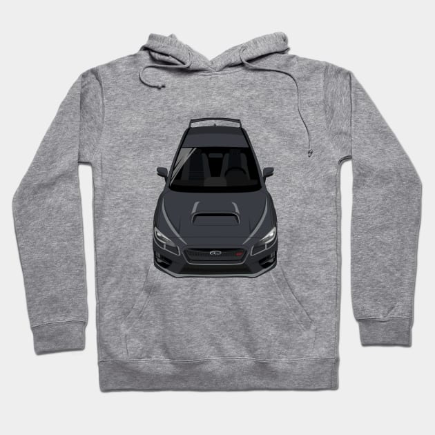 Gray hoodie with car graphic, casual style, cotton material, perfect for car enthusiasts and everyday wear.