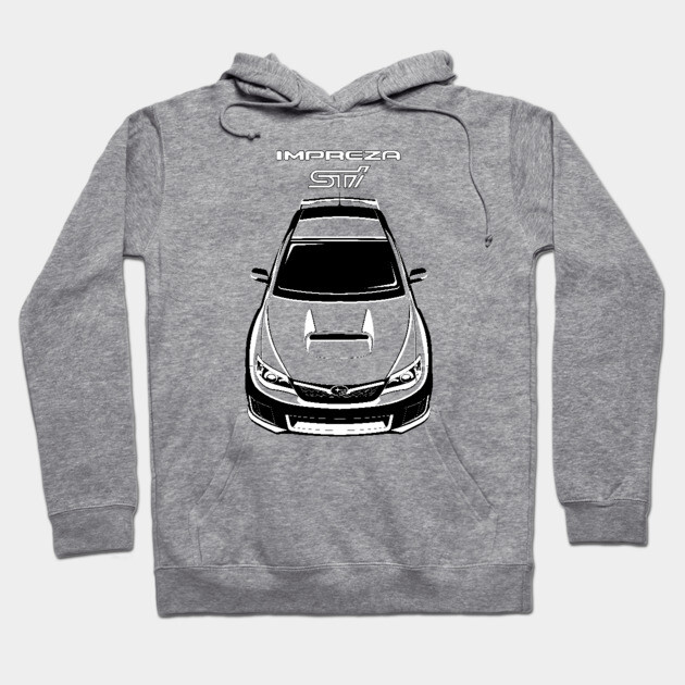 Gray hoodie with car graphic design, ideal for casual wear, cotton blend, featuring sporty style and comfortable fit.