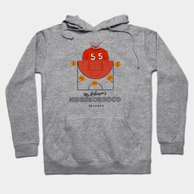 Gray hoodie with red basketball jersey design, featuring number 55. Casual sportswear, perfect for everyday use.
