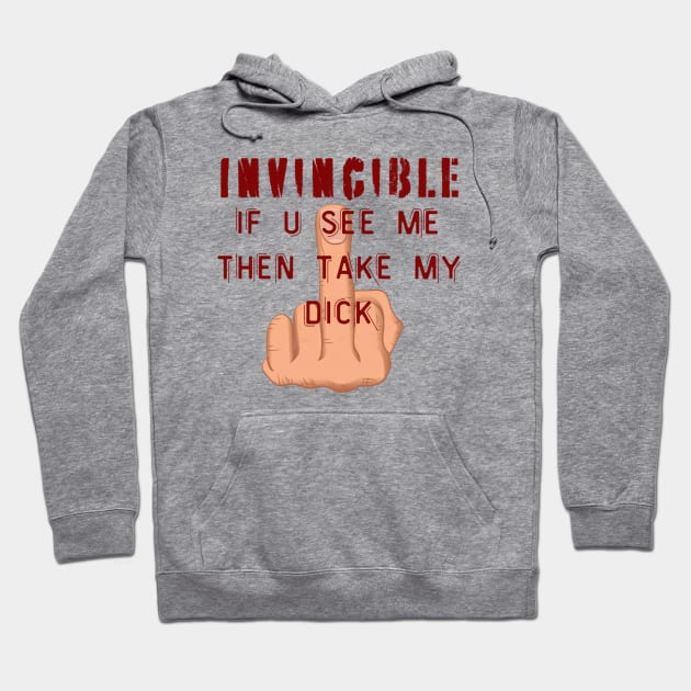 Gray hoodie with bold red text and hand graphic, casual streetwear style, cotton blend, perfect for daily wear.