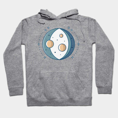 Interplanetary alignment in cosmic duality Hoodie by ThreadOrbit
