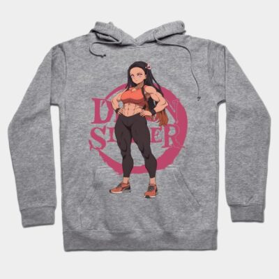 Gray hoodie featuring anime character design, perfect for casual wear, made from soft cotton blend material.