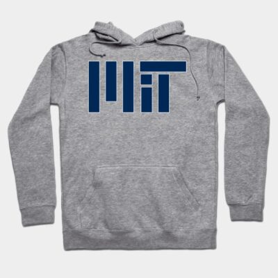 Gray MIT logo hoodie, casual style, cotton blend, comfortable wear for all seasons.