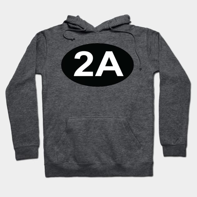 Charcoal gray hoodie with "2A" graphic, cotton blend, casual wear, comfortable fit, perfect for everyday use.