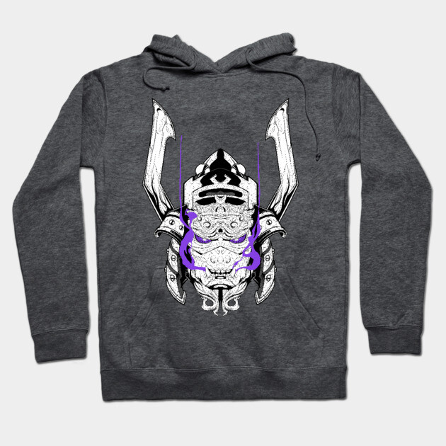 Galactus Oni Samurai - BW Hoodie by AlternateRealiTEE