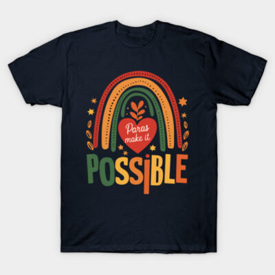 Black t-shirt with colorful rainbow design and motivational text, perfect for casual wear and self-expression.
