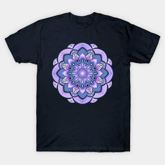 Lavender dahlia mandala T-Shirt 1 Lavender dahlia mandala T-Shirt by Home Cyn Home