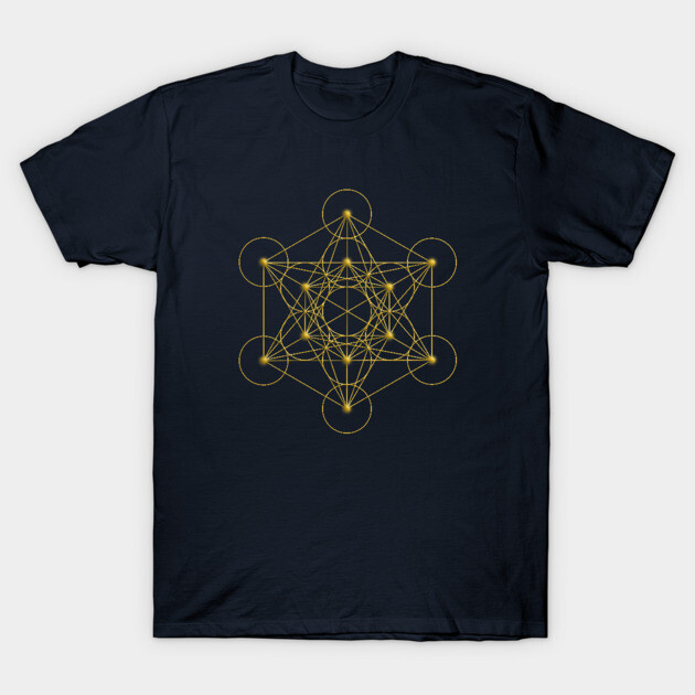 Metatron's Cube T-Shirt 1 Metatron's Cube T-Shirt by Aflamed Designs