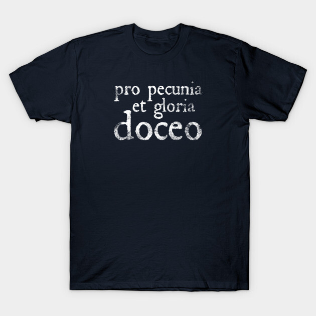 Navy blue t-shirt with Latin text design, casual style, perfect for everyday wear, soft cotton material.