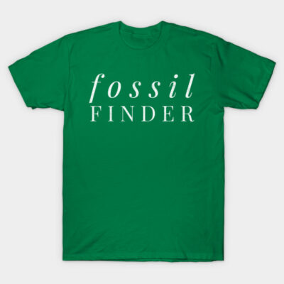 Green "Fossil Finder" T-shirt, casual style, cotton fabric, perfect for everyday wear.