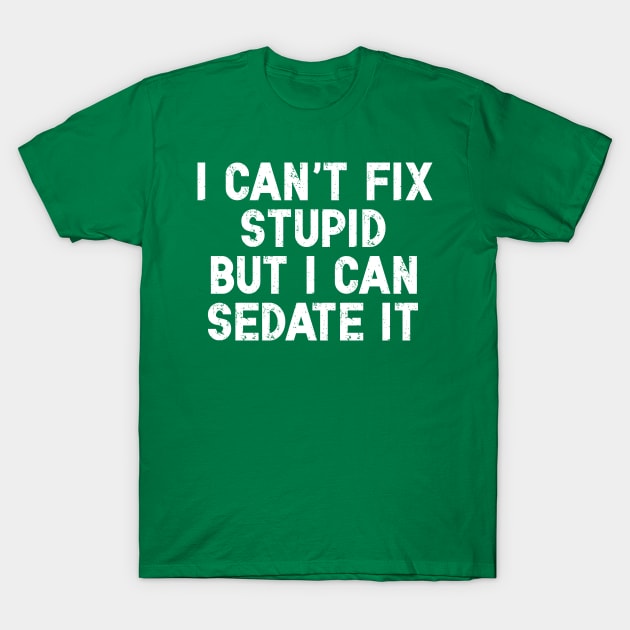 Green cotton t-shirt with humorous white text, casual style, perfect for everyday wear.
