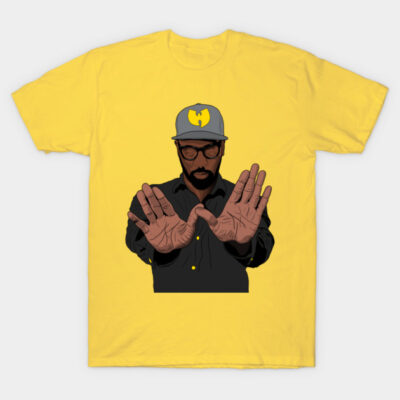 Yellow graphic tee with hip-hop inspired illustration, casual style, 100% cotton, perfect for everyday wear.