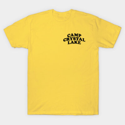 Yellow "Camp Crystal Lake" T-shirt, casual style, 100% cotton, short-sleeve, ideal for everyday wear.