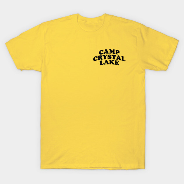 Yellow "Camp Crystal Lake" T-shirt, casual style, 100% cotton, short-sleeve, ideal for everyday wear.