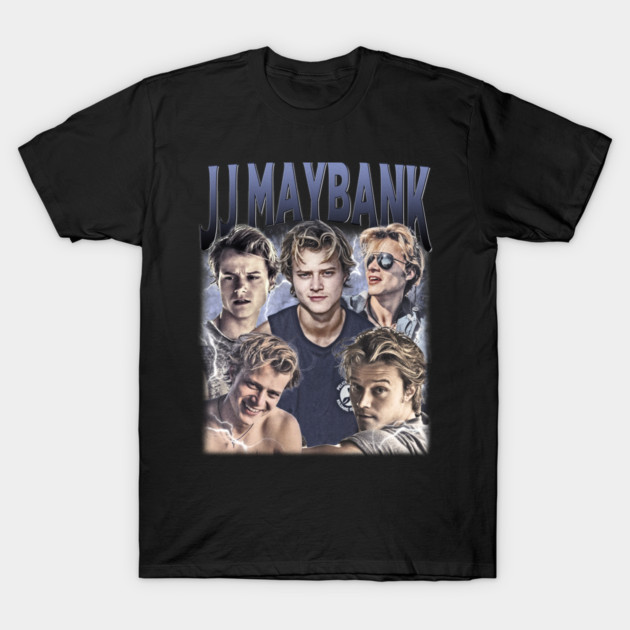 Black graphic t-shirt featuring artistic collage design, casual wear, made from soft cotton blend.