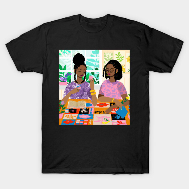 Quilters at the Sewing Table T-Shirt by tabithabianca