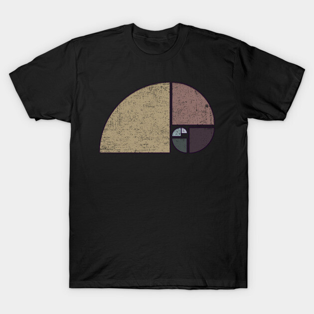 Geometric Fibonacci Spiral T-Shirt by ddtk