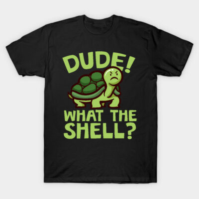 Dude! What the shell? Introvert Tortoise T-Shirt by thingsandthings