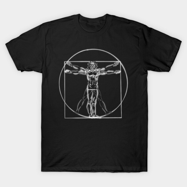 Leonardo da vinci vitruvian man T-Shirt 1 Leonardo da vinci vitruvian man T-Shirt by BAJAJU