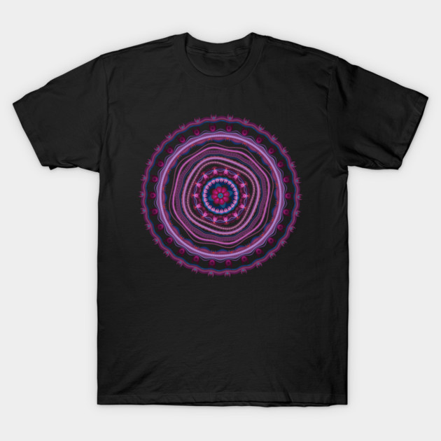 Blue Pink Lilac Mandala T-Shirt 1 Blue Pink Lilac Mandala T-Shirt by CatyArte