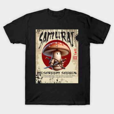 Mushroom Shogun – Spore-Born Defender of the Forest T-Shirt by Joe Mercado