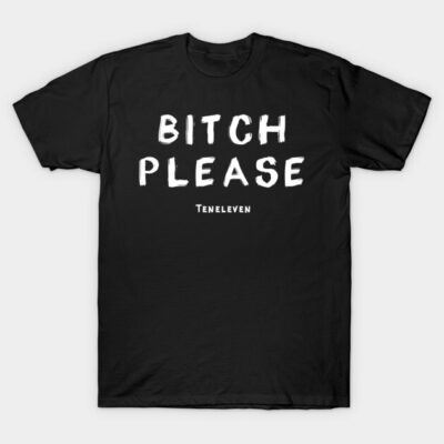 Black cotton T-shirt with bold white text design, casual streetwear, unisex style, perfect for everyday wear.