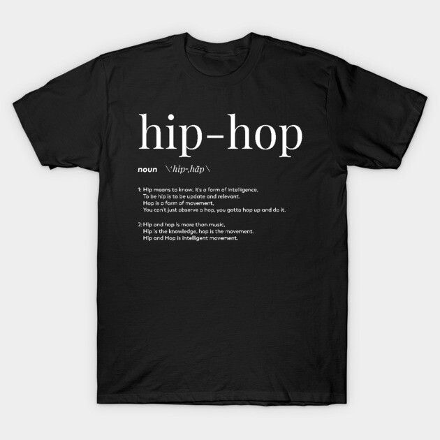 Black hip-hop definition t-shirt, casual style, 100% cotton, perfect for music lovers and everyday wear.