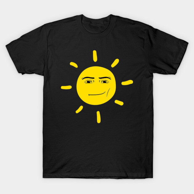 Black T-shirt with a yellow sun graphic, casual style, cotton material, ideal for everyday wear.