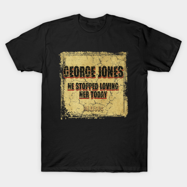 Black vintage music-themed t-shirt with distressed text design, ideal for casual wear.
