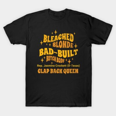 Black t-shirt with bold yellow text design, casual style, featuring playful phrases for everyday wear.