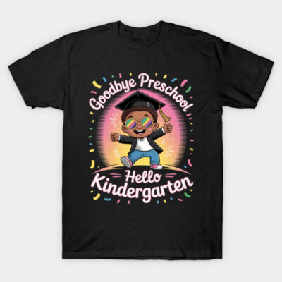 Goodbye Preschool Hello Kindergarten Graduate Black Boy Dab T-Shirt by Abdul Pop Culture