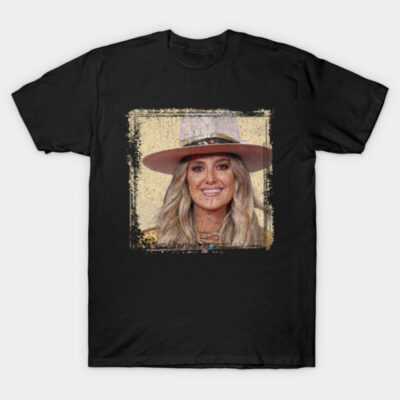 Black cotton t-shirt with vintage-style print of a woman in a hat, casual fashion, unisex design.