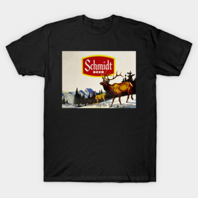 Schmidt Beer Deer Hunting Vintage Retro Buck T-Shirt by BarryJive