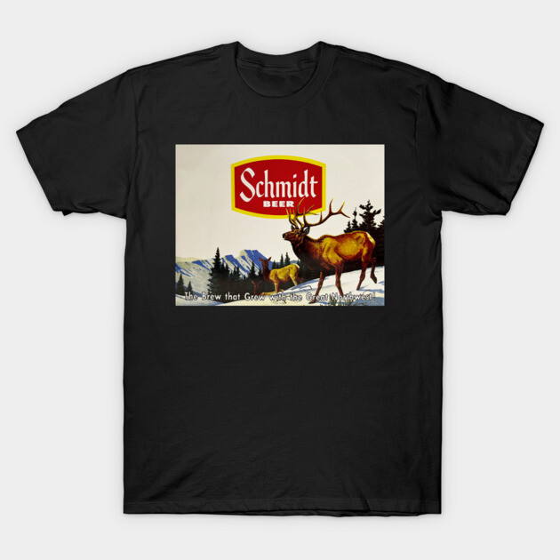 Schmidt Beer Deer Hunting Vintage Retro Buck T-Shirt by BarryJive