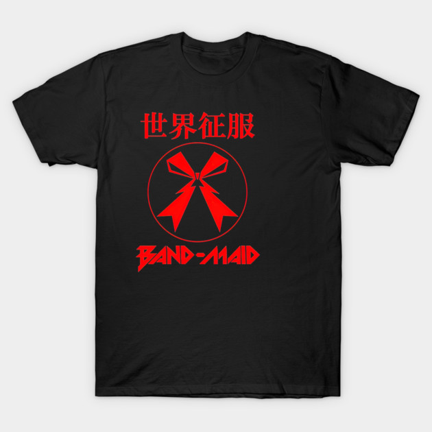 Black t-shirt with red graphic design and text, featuring bold style for casual wear. Cotton material, unisex fit.