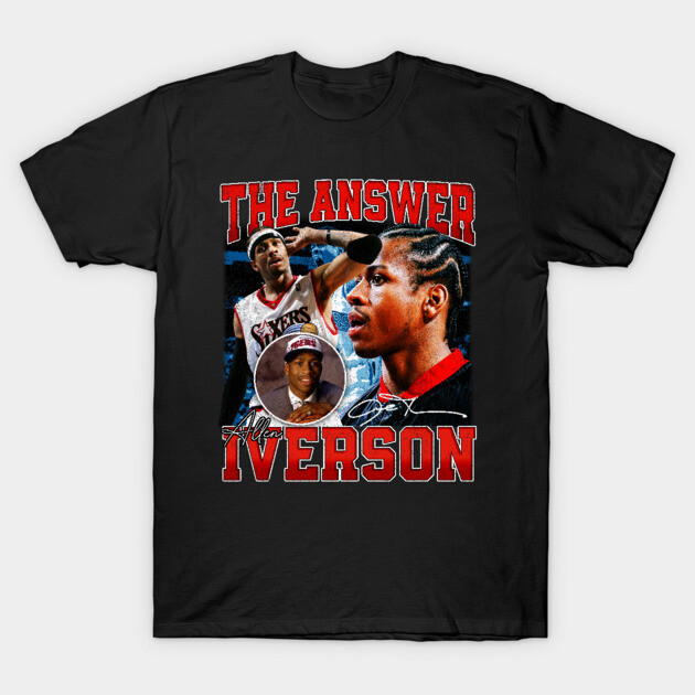 Black graphic t-shirt featuring basketball-themed design with red and white text, ideal for sports fans.