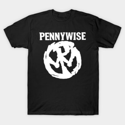 Black graphic T-shirt with bold white text and abstract logo, casual style, cotton material, perfect for everyday wear.