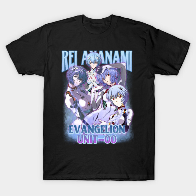 Black anime-themed t-shirt featuring blue graphic design, perfect for casual wear and fans of animated series.