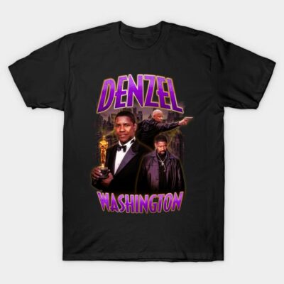 Black graphic T-shirt with colorful text and movie-themed design, casual wear, 100% cotton.