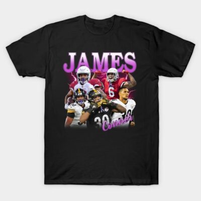 Black graphic t-shirt featuring bold sports-themed design, ideal for casual wear. Comfortable cotton material.