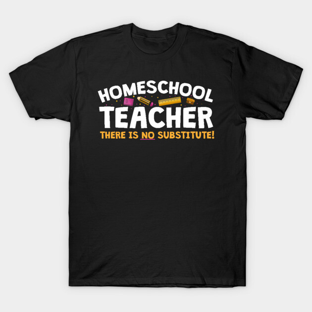 Black "Homeschool Teacher" T-shirt, cotton, casual style, educational theme, perfect for teachers and homeschooling.