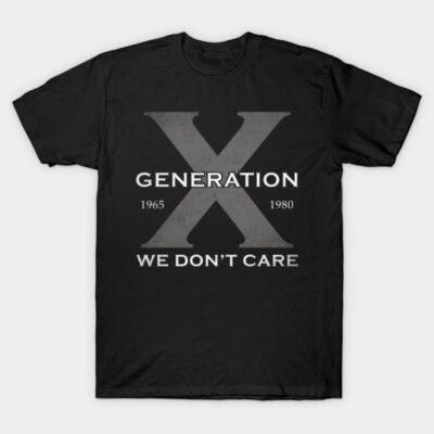 Black Generation X t-shirt with bold lettering, casual style, cotton material, unisex design, ideal for everyday wear.