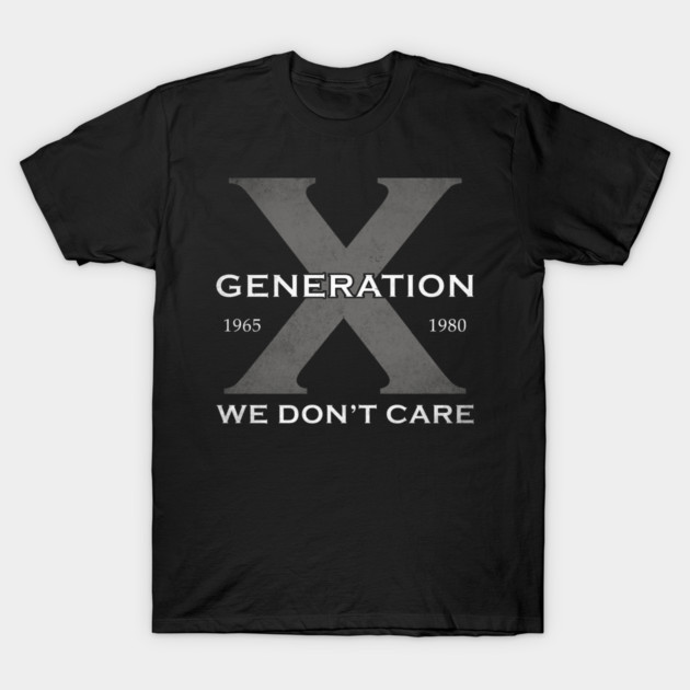 Black Generation X t-shirt with bold lettering, casual style, cotton material, unisex design, ideal for everyday wear.