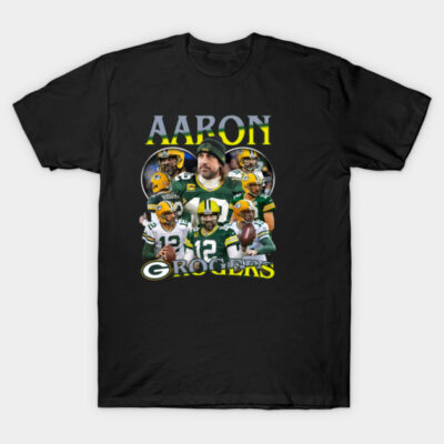 Black graphic t-shirt featuring football-themed design, perfect for sports fans; casual wear, cotton material.